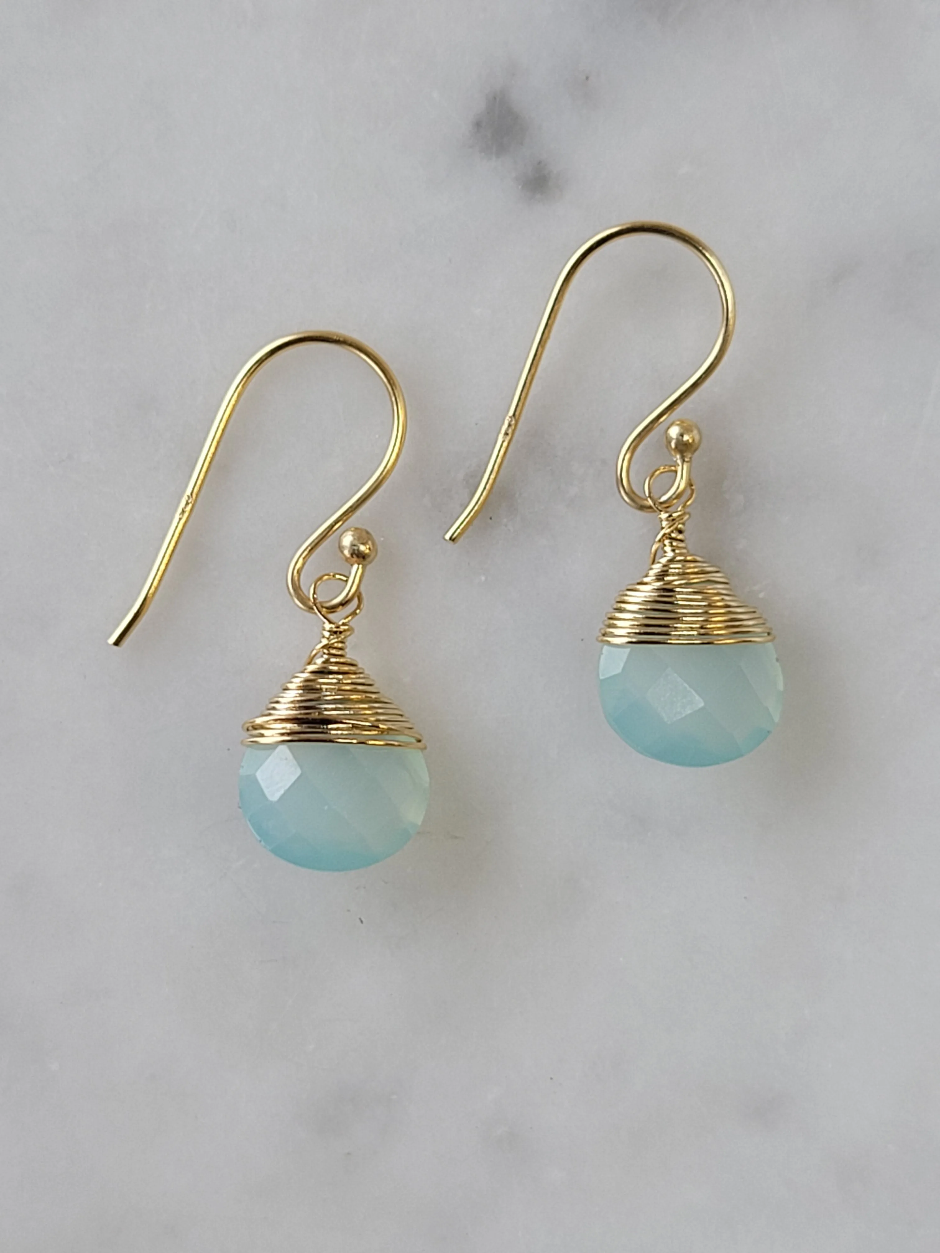 Jill Short Drop Earrings in Chalcedony