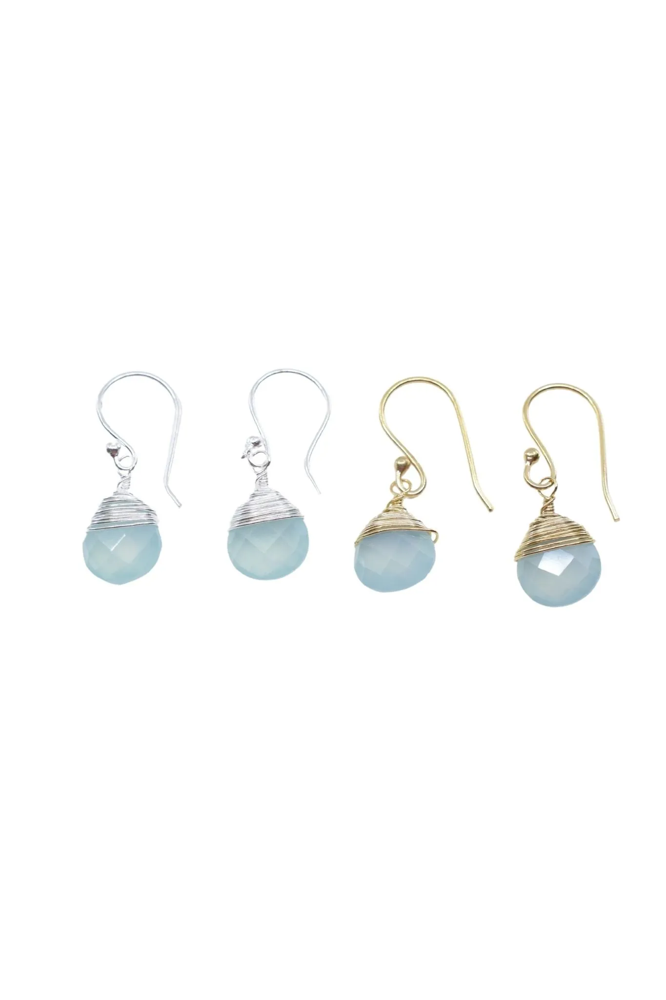 Jill Short Drop Earrings in Chalcedony