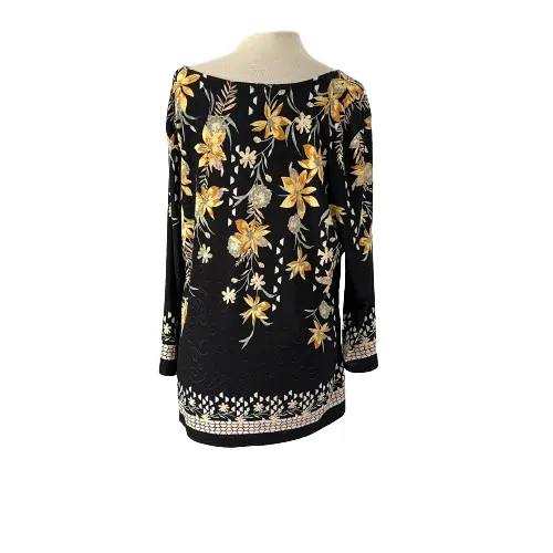 JM Black and Yellow Floral Printed Top | Gently Used |