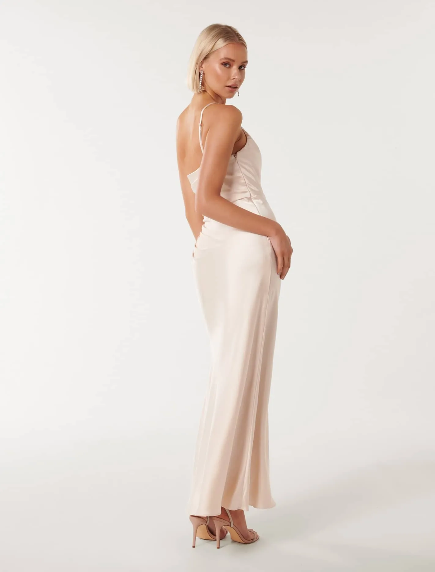 Kelly One Shoulder Satin Maxi Dress