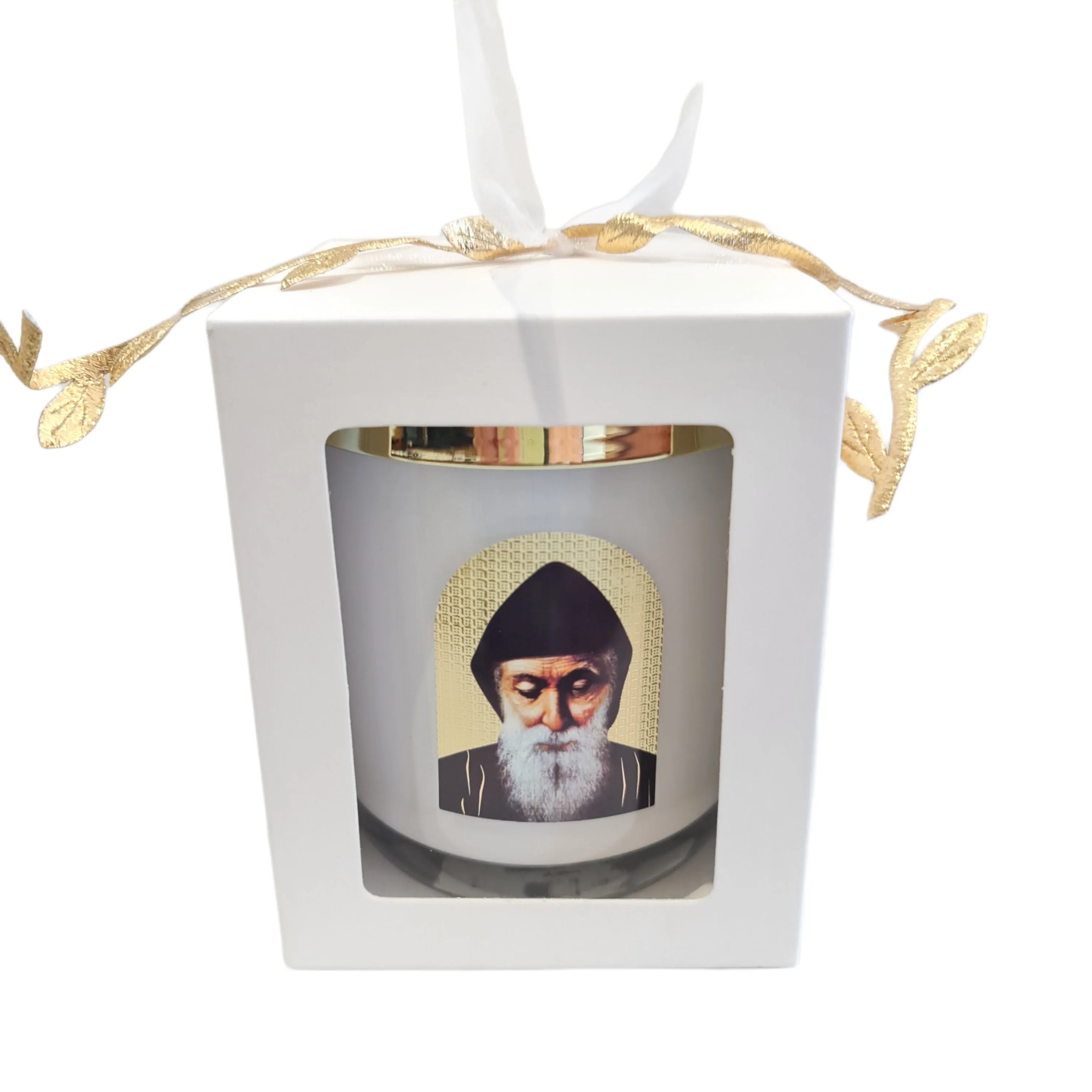 Livani soy wax candle Saint Charbel Icon