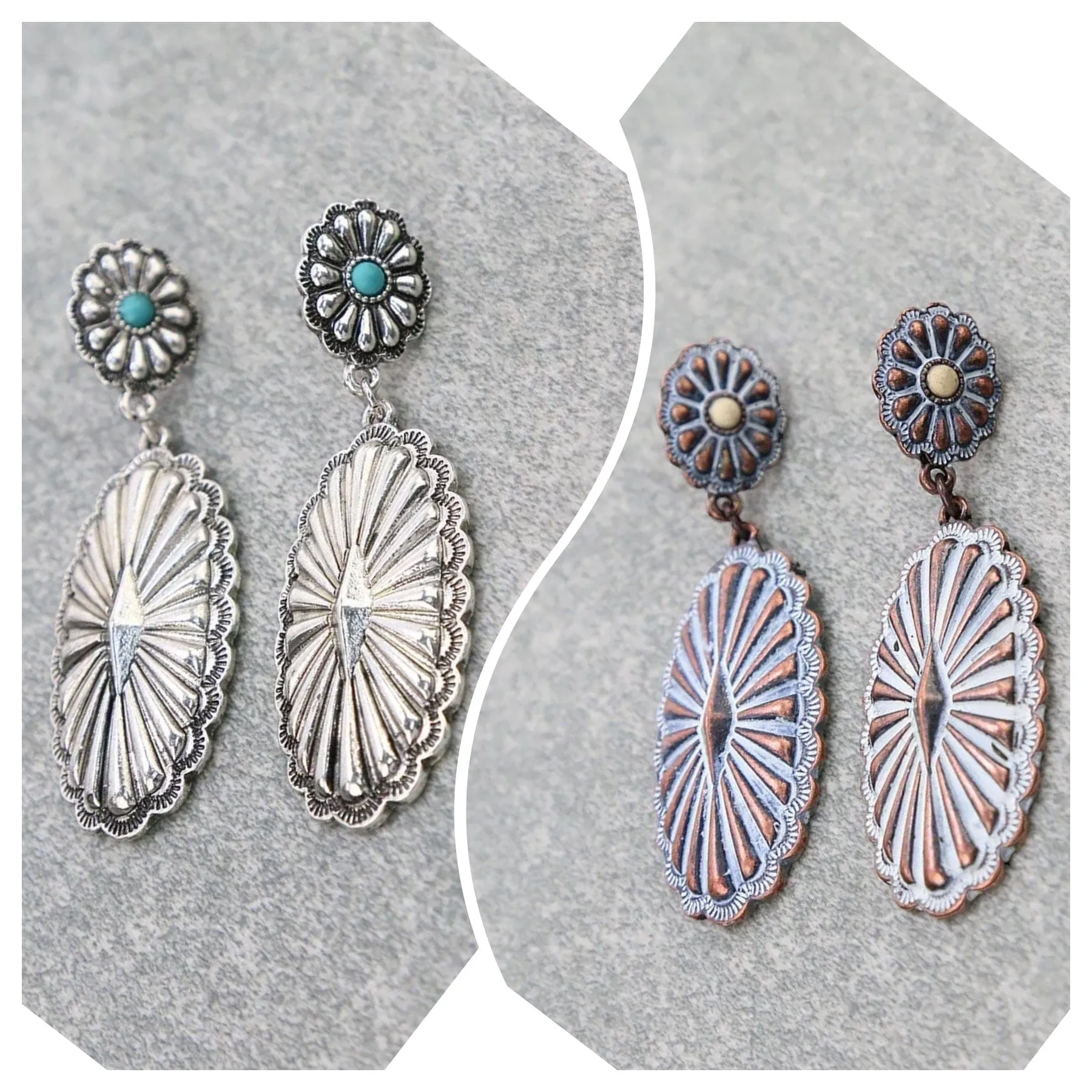 Long concho earrings