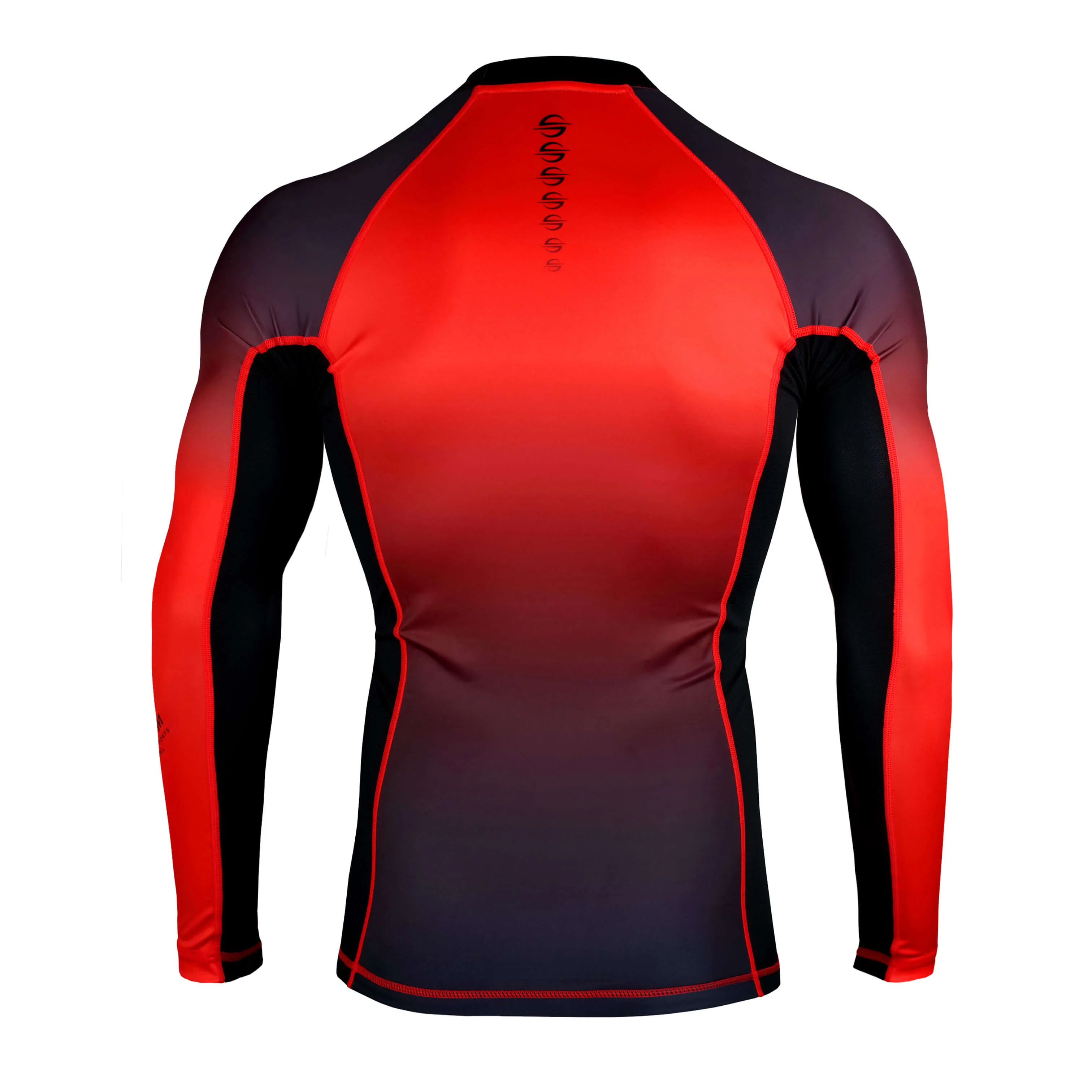 Long Sleeve Rash Guard for Men UPF 50  | Gradient - Red