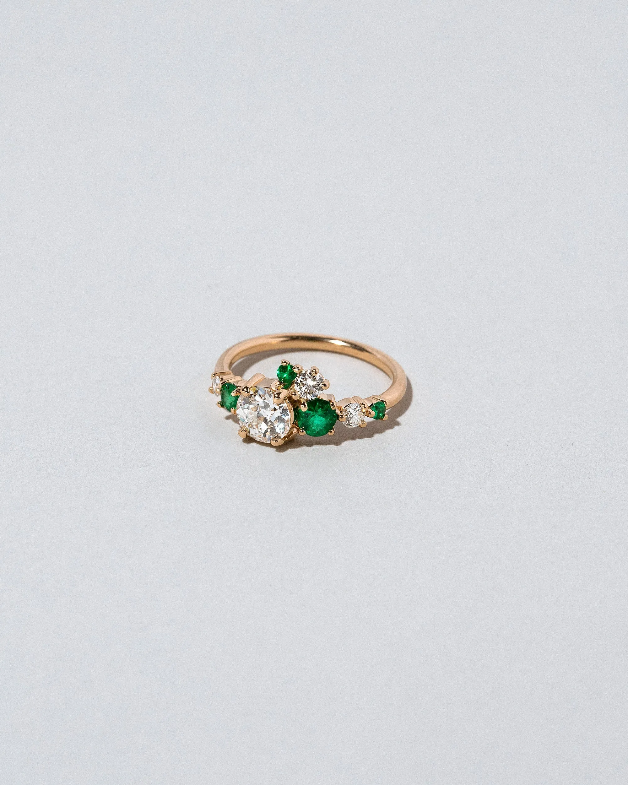 Luna Ring - White Diamond & Emerald