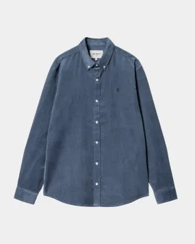 Madison Fine Cord Shirt | Hudson Blue / Black