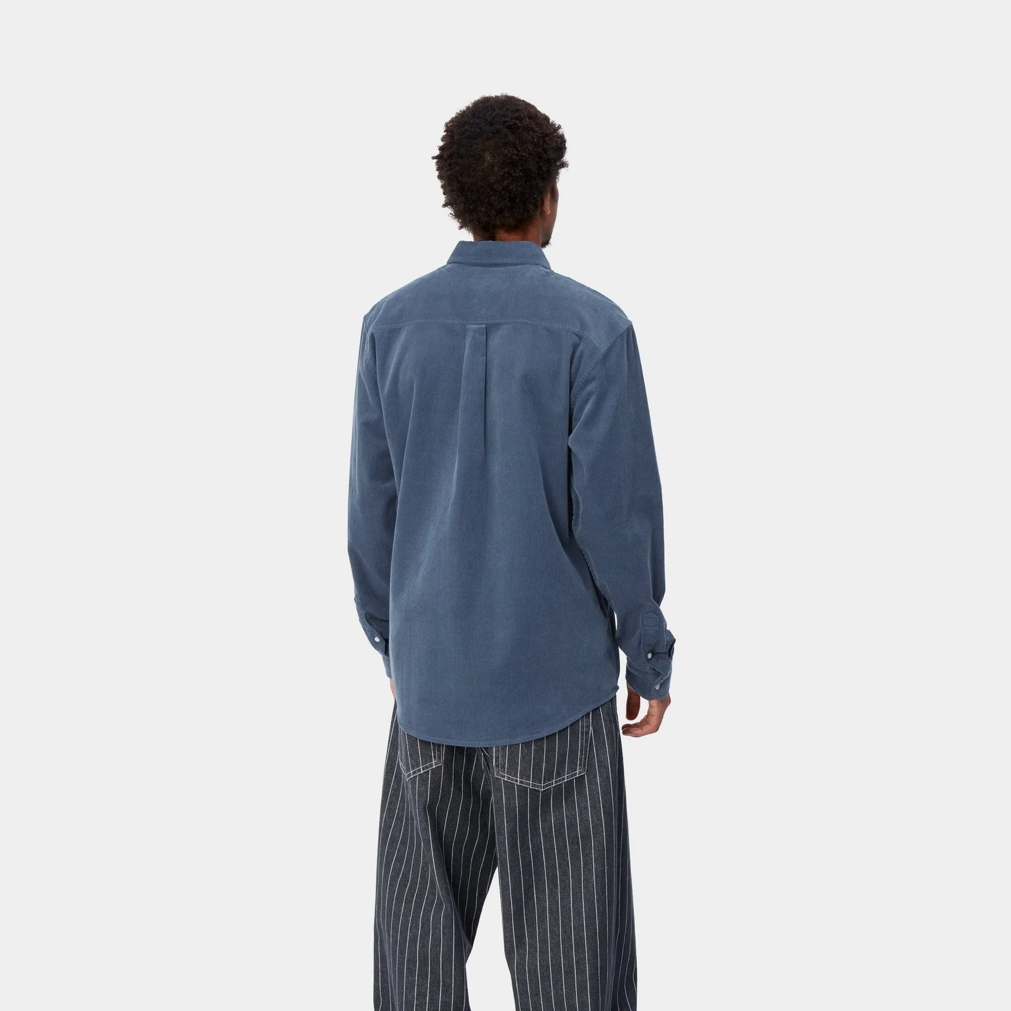 Madison Fine Cord Shirt | Hudson Blue / Black