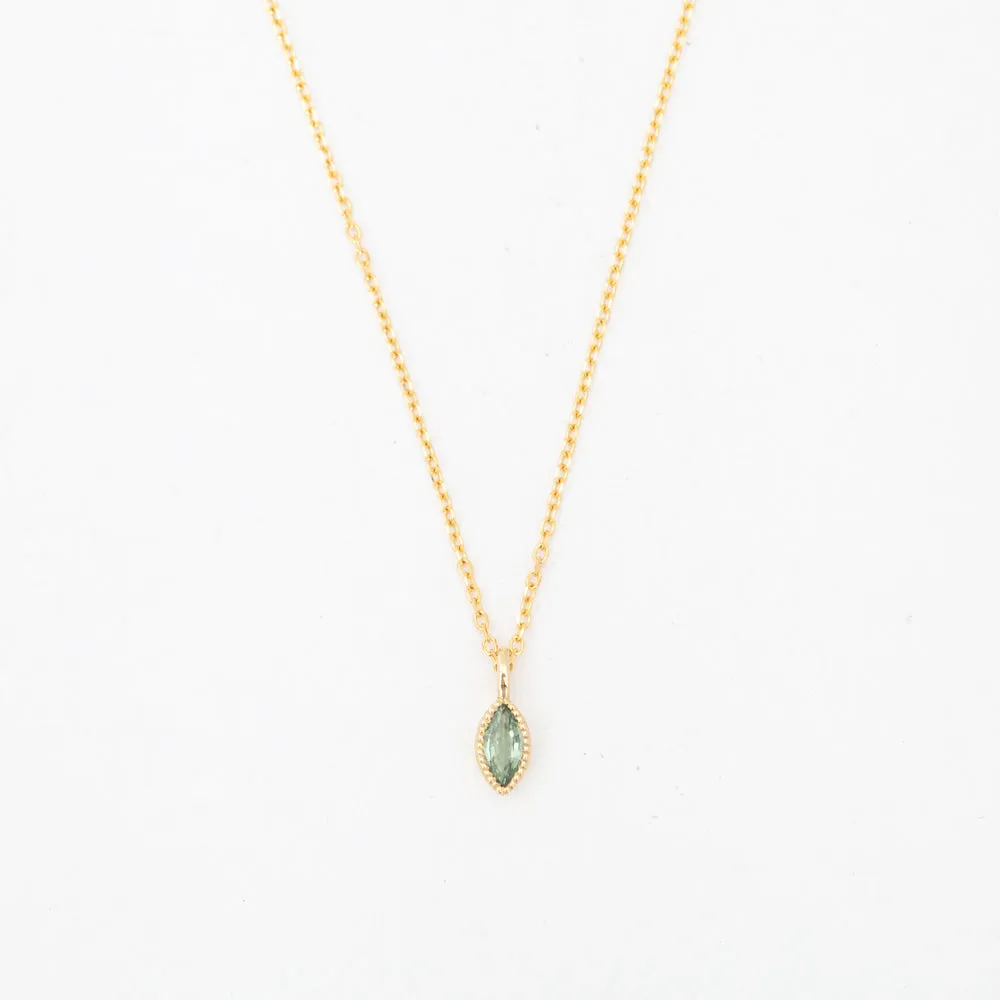 Marquise Green Sapphire Wisp Necklace