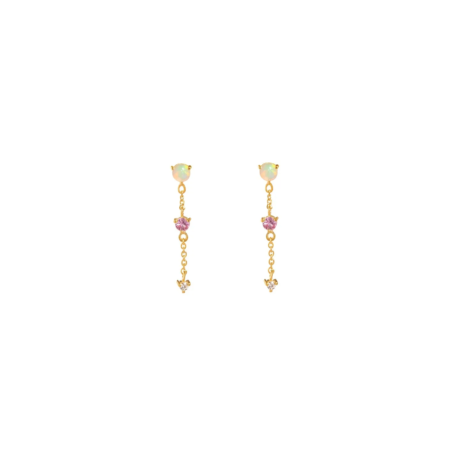 Melody Studs | Opal, Pink Sapphire, CZ