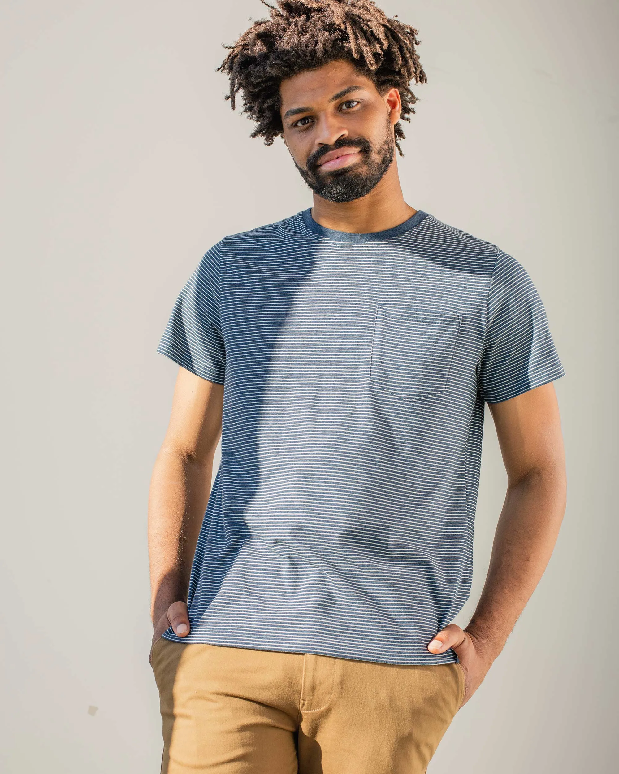 Men's EcoKnit Striped Pocket Tee