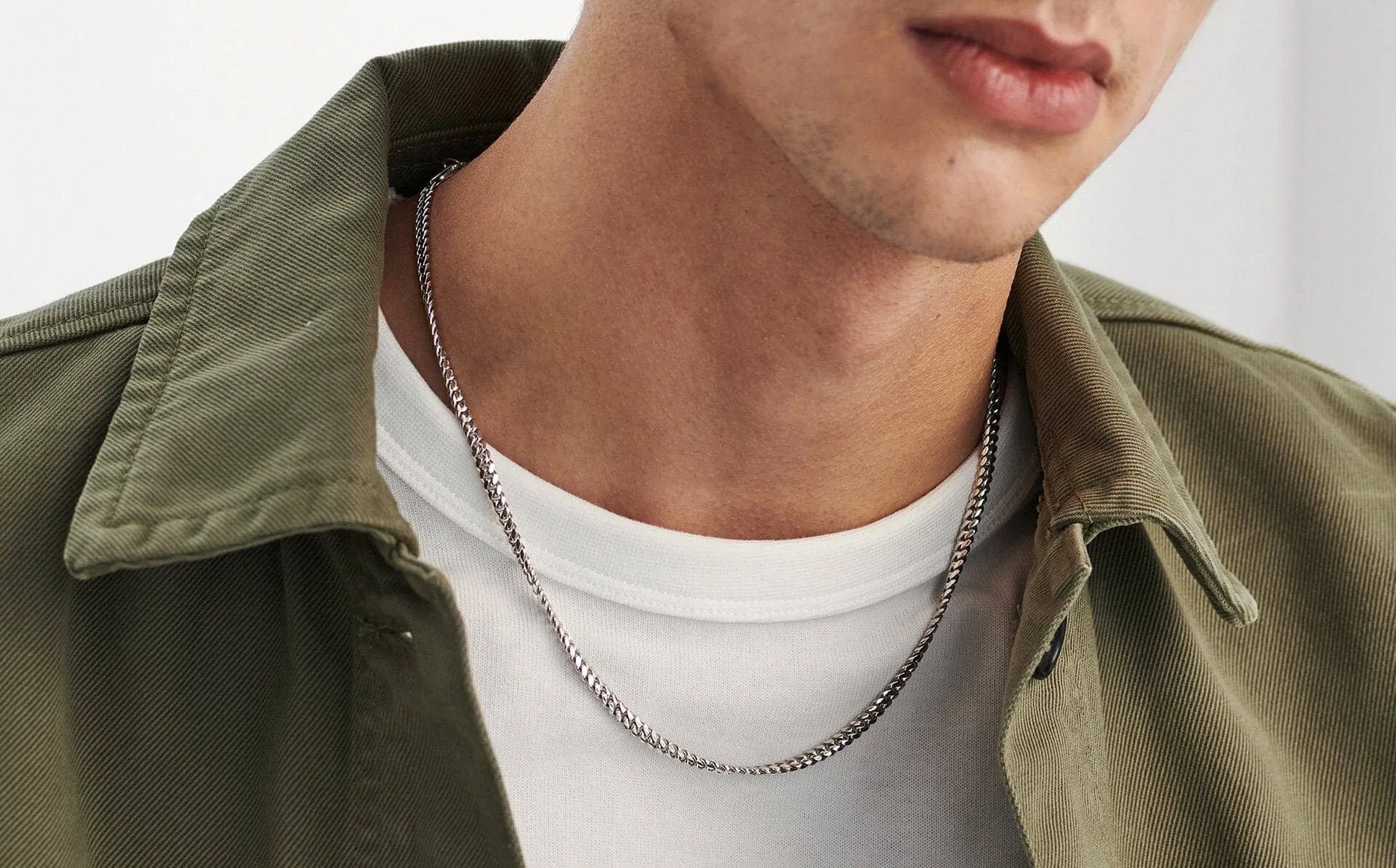 Mens Round Curb Chain Necklace