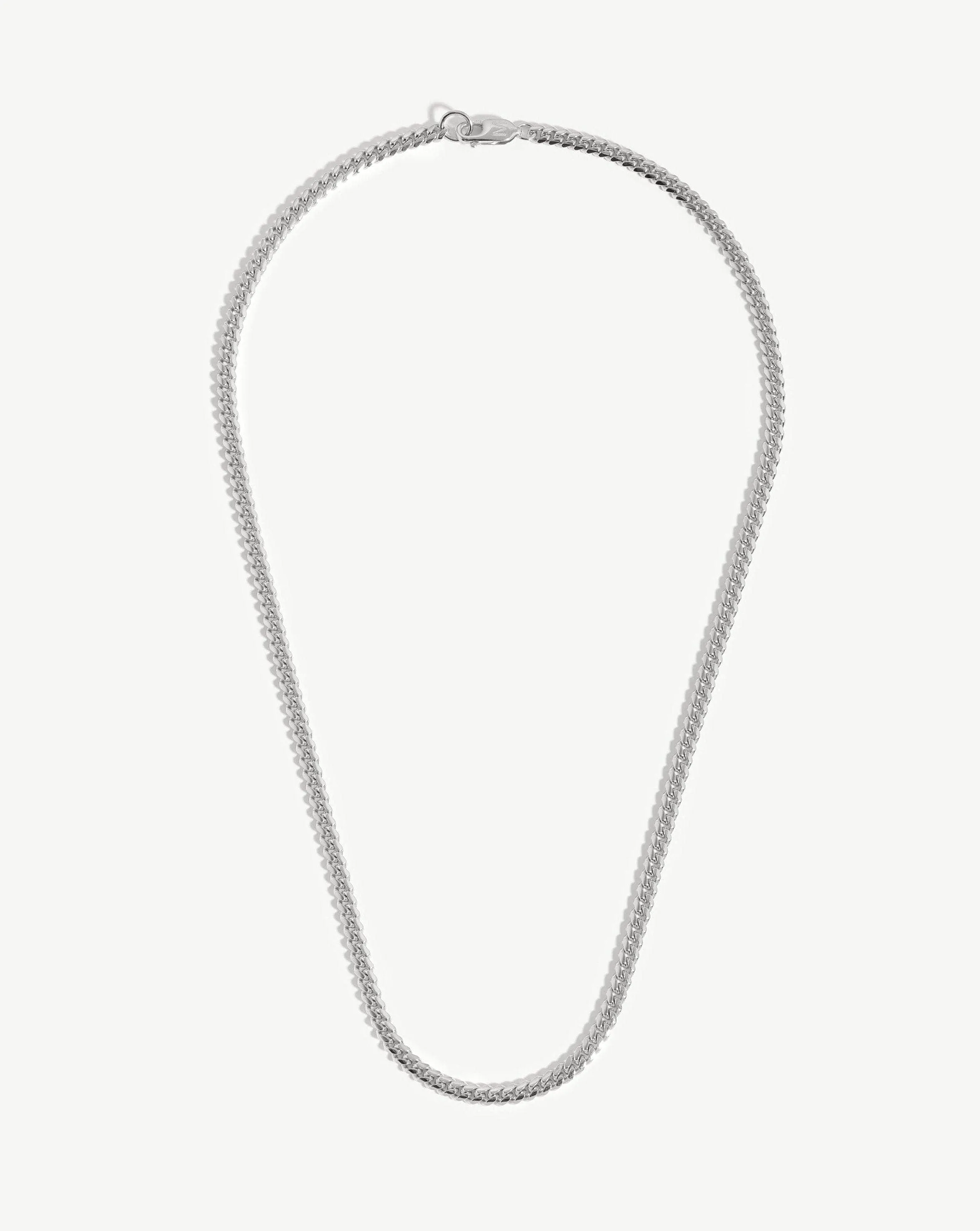 Mens Round Curb Chain Necklace