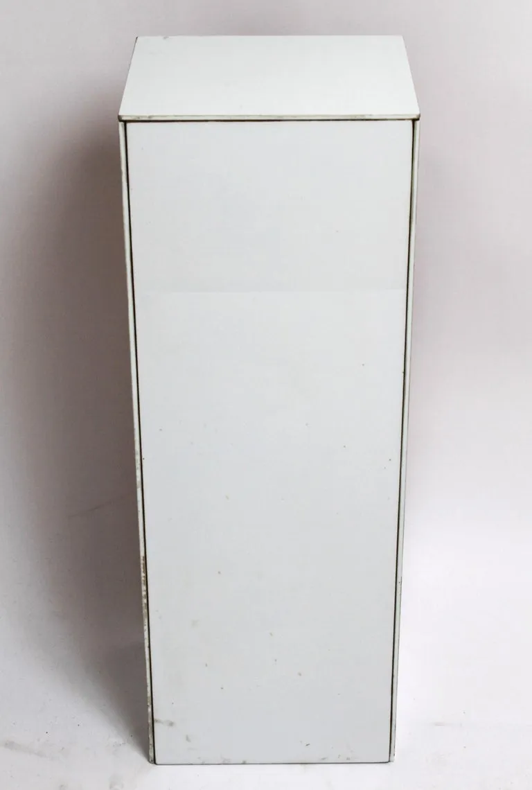 Midcentury Modern Opaque White Glass Paneled Pedestal