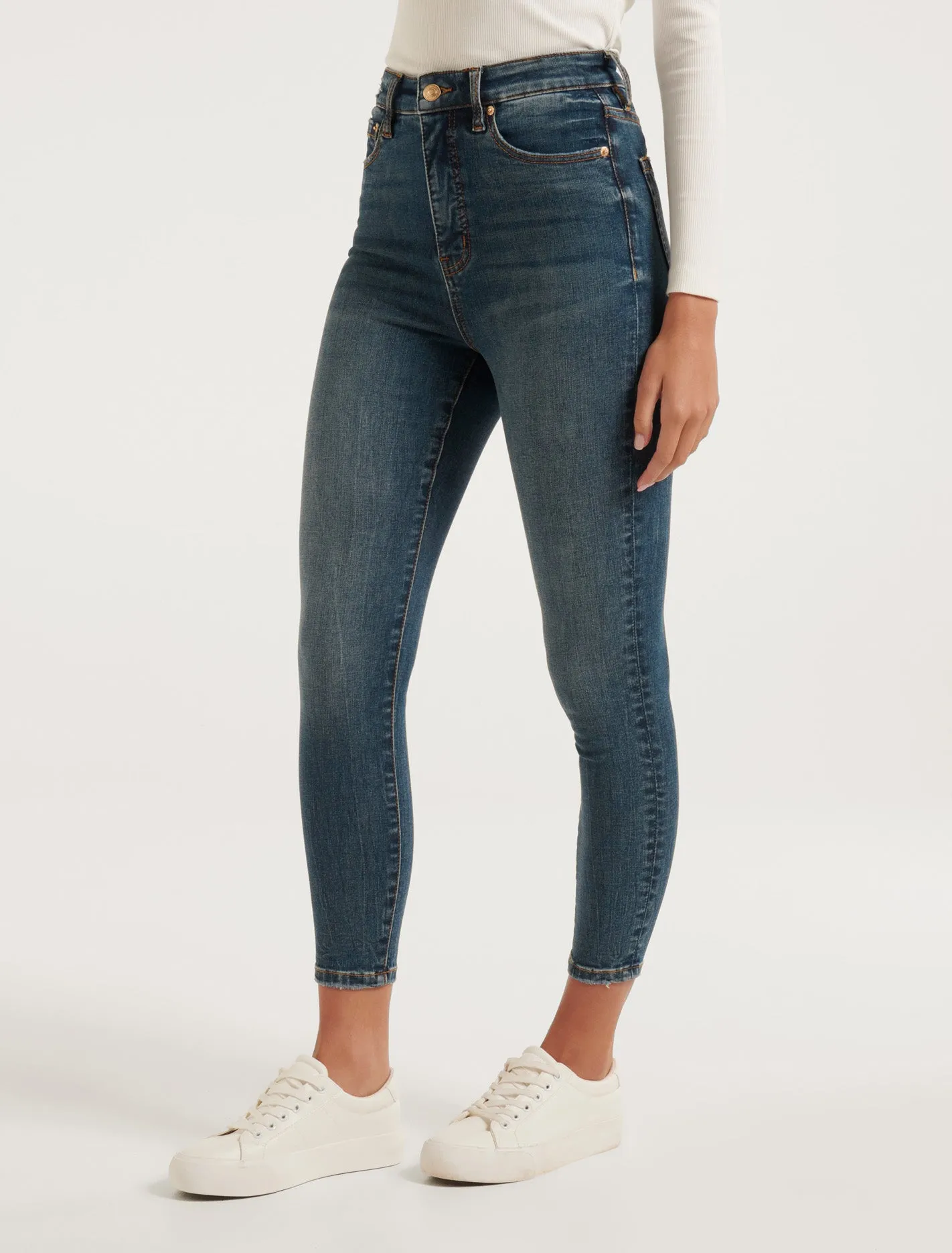 Mila Cropped High-Rise Skinny Jeans