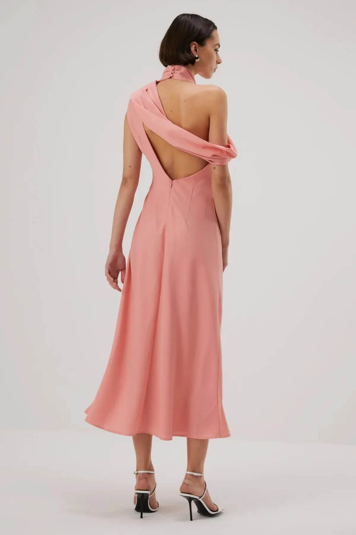 Misha Amiya Satin Midi Dress - Quartz Pink