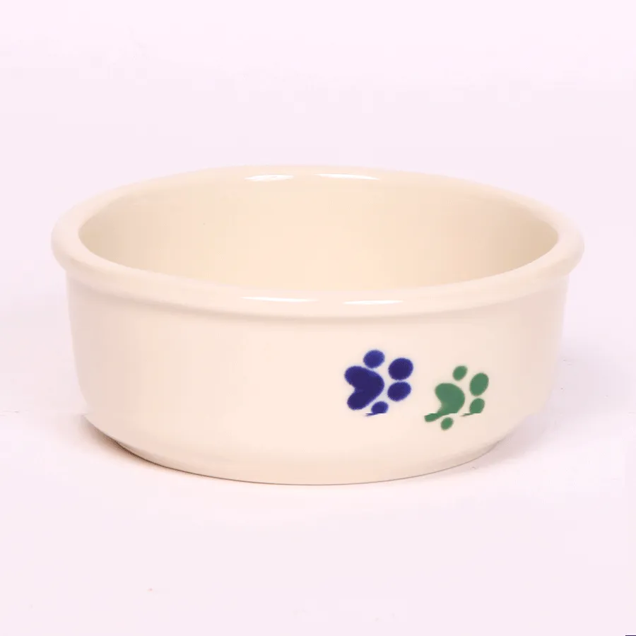 NEW! ROUND PRINTS SMALL COOL PET DISH SET by Emerson Creek Pottery Made in USA Set, Small Pet2734