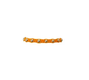 Orange Macrame Bracelet with Yellow Gold Filled Beads