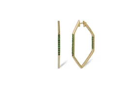 Origami Link no.5 Tsavorite Hoop Earrings Medium