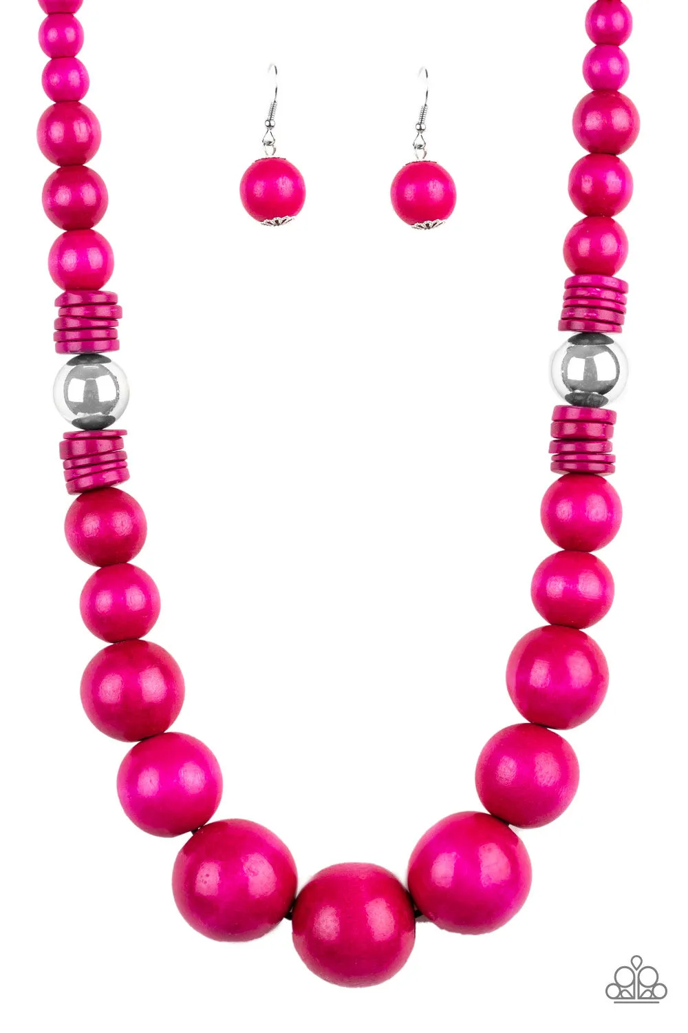 Paparazzi Accessories  - Panama Panorama #N113 Box 2 - Pink Necklace