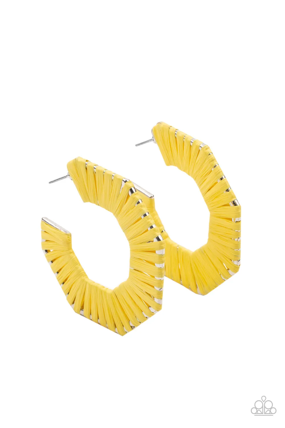 Paparazzi Fabulously Fiesta - Yellow Hoop Earrings