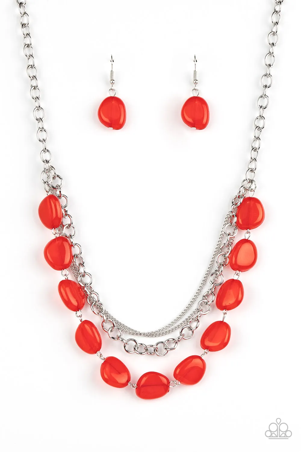 Paparazzi Pumped Up Posh - Red Necklace