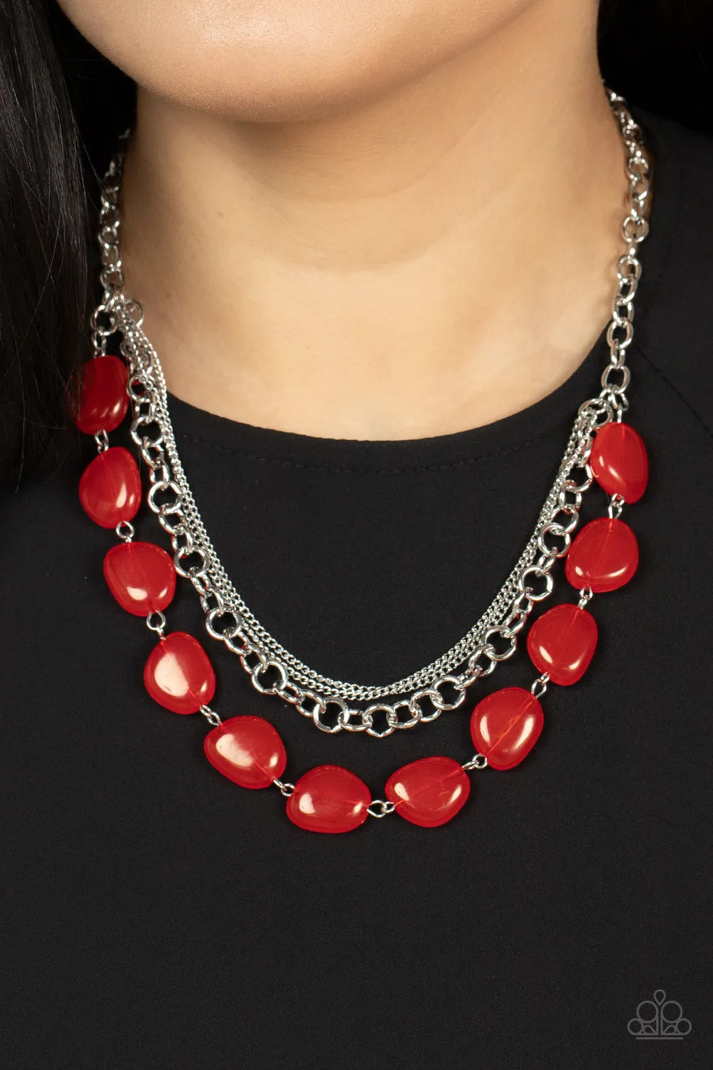 Paparazzi Pumped Up Posh - Red Necklace