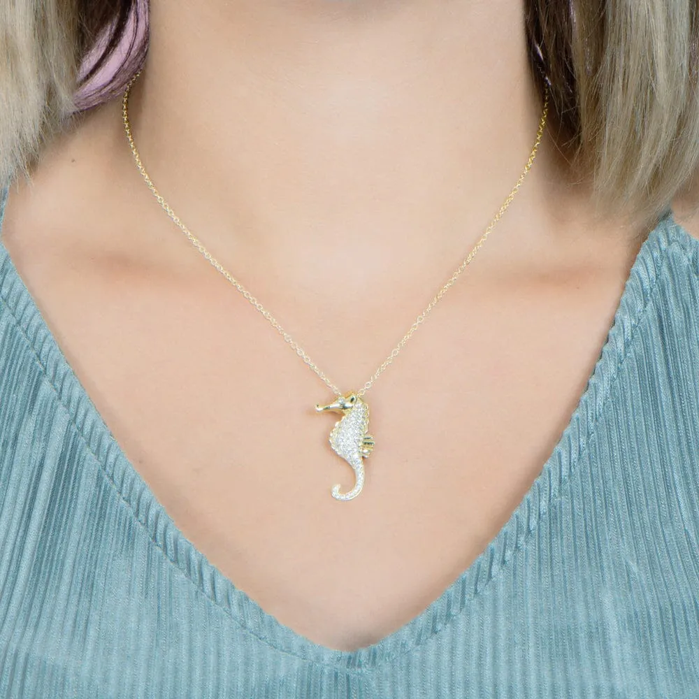 Pavé Seahorse Pendant