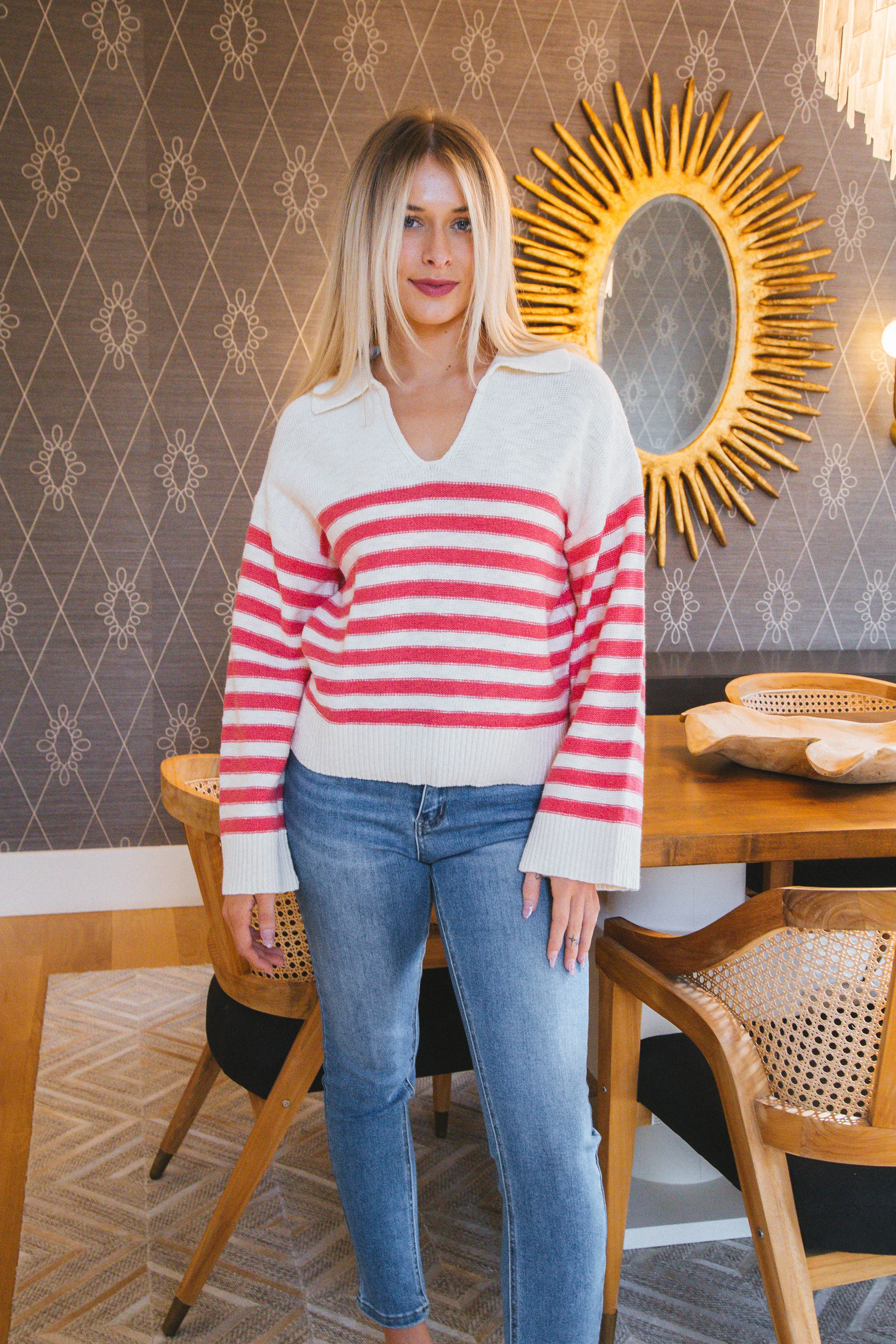 Perfect Timing Sweater, Flushed Stripe | Sanctuary