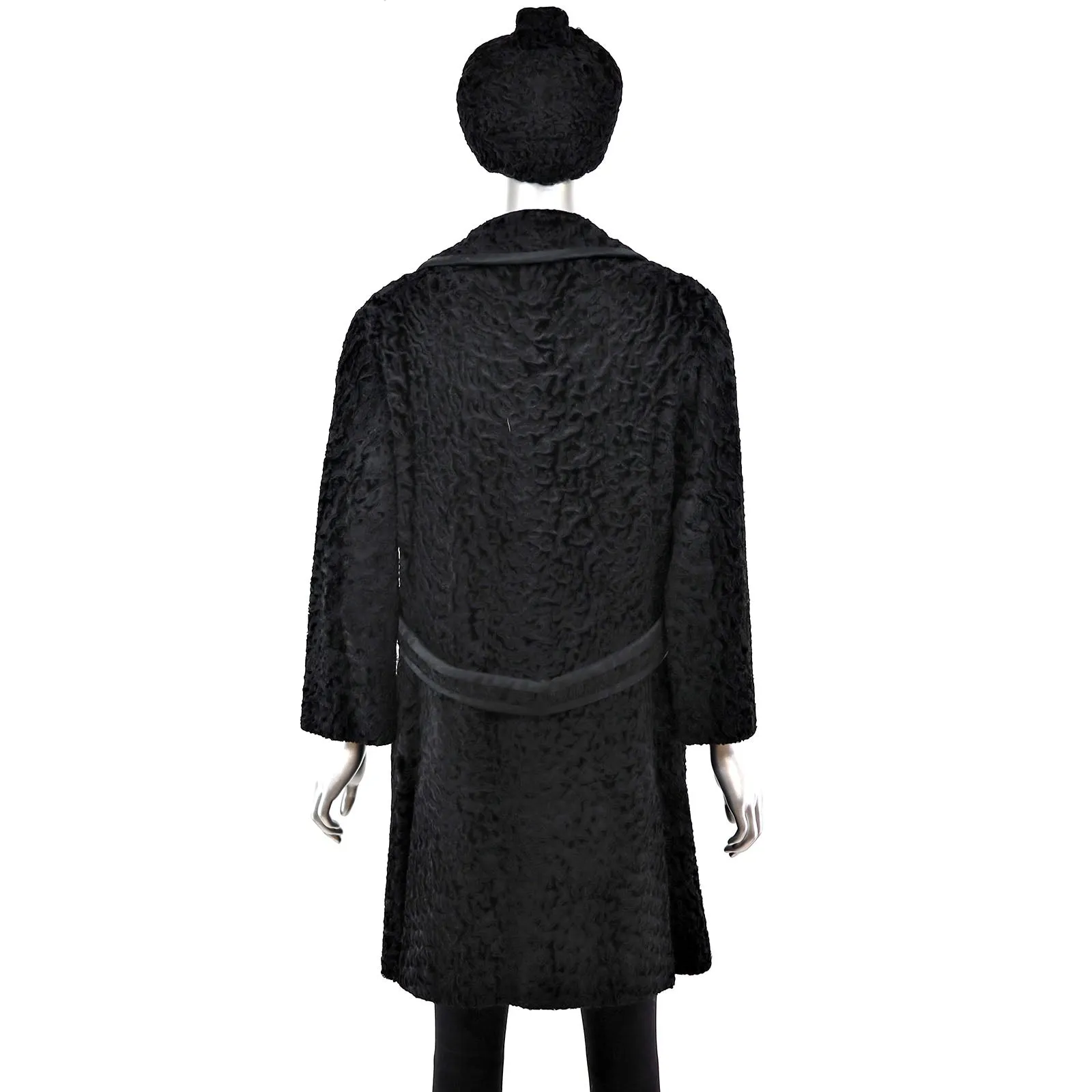 Persian Lamb Coat with Matching Hat- Size M