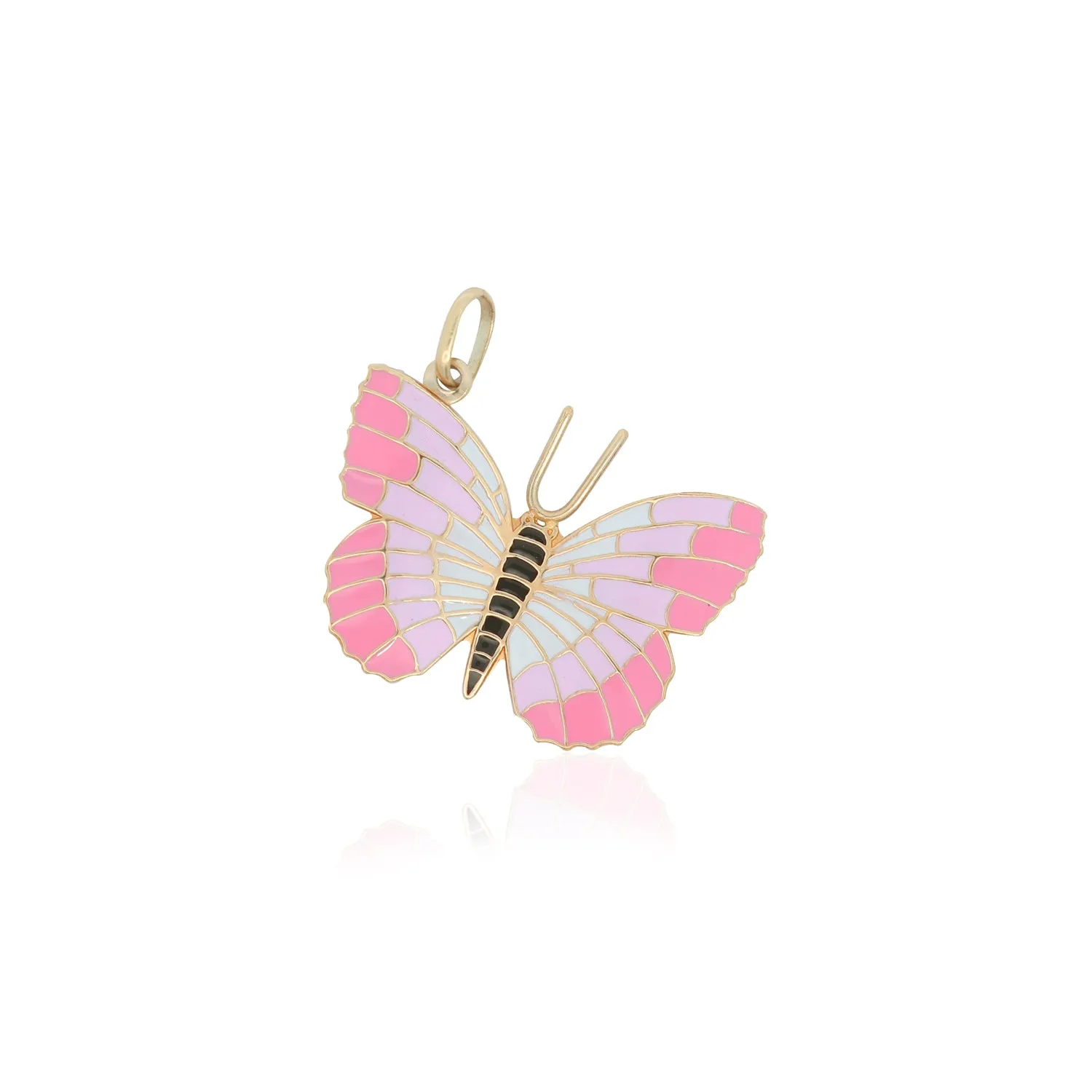 Pink Enamel Butterfly Charm