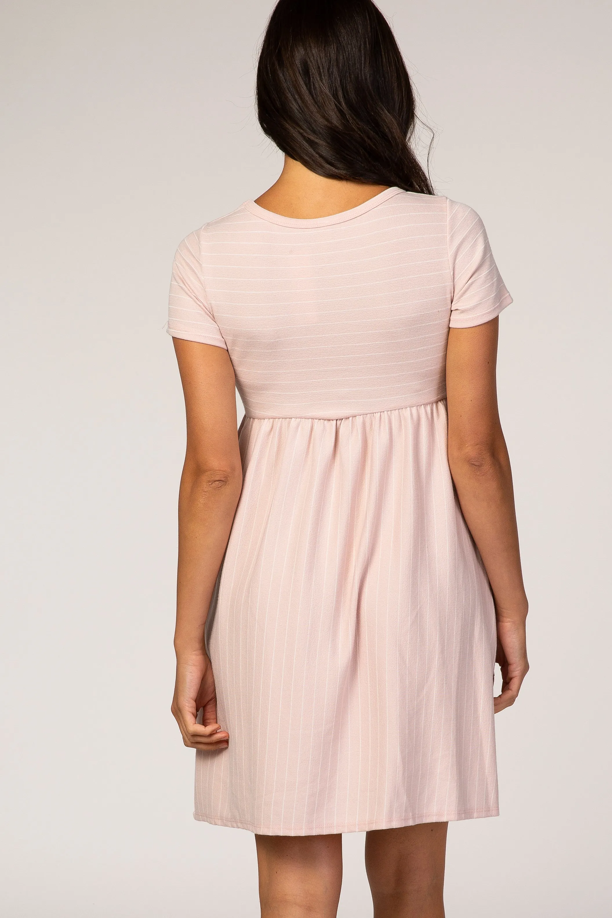 Pink Striped Babydoll Dress