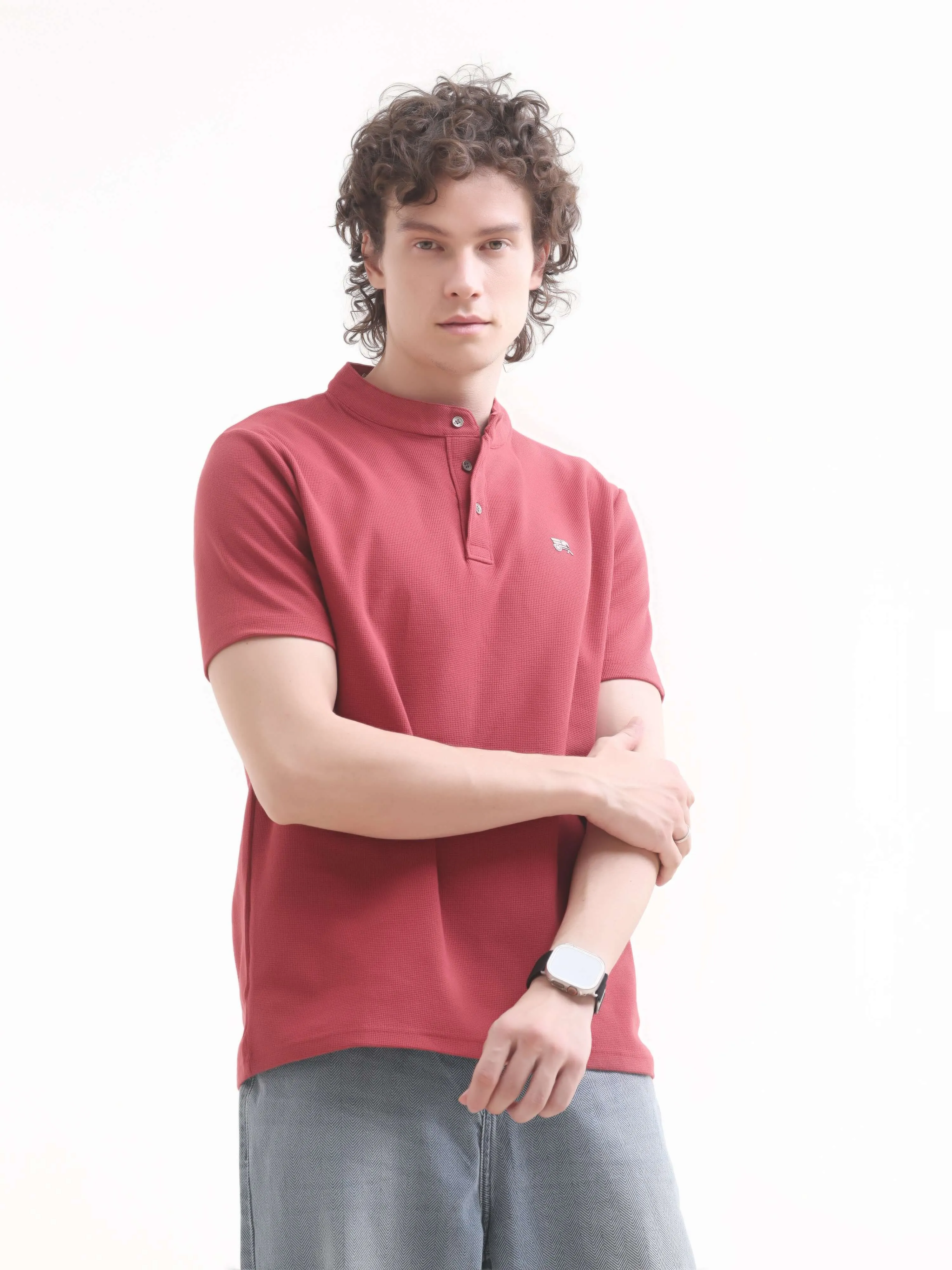 Pinnacle red henley tshirt