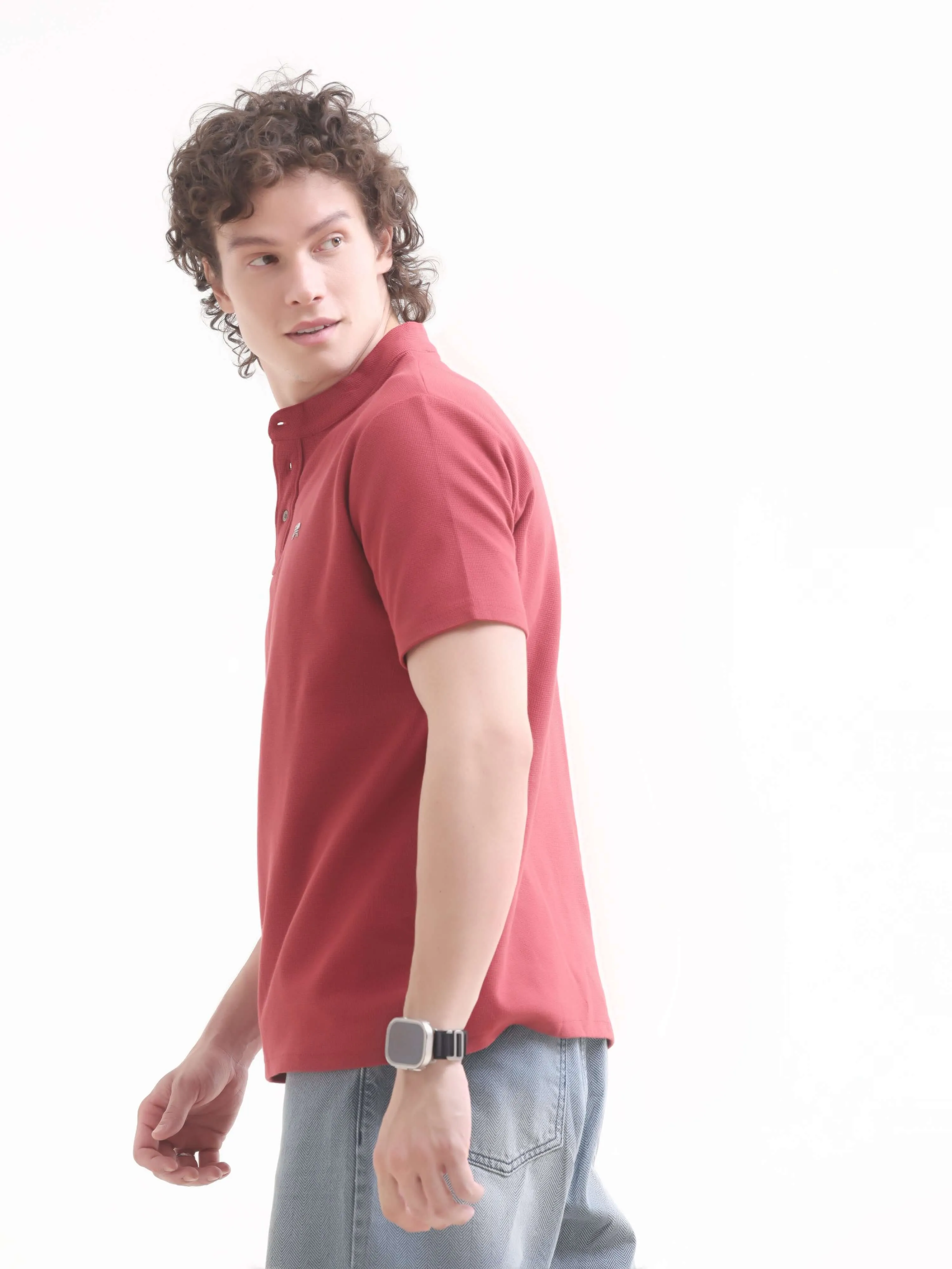 Pinnacle red henley tshirt