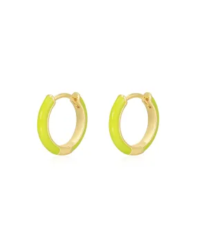 Plain Amalfi Huggies- Neon Yellow- Gold