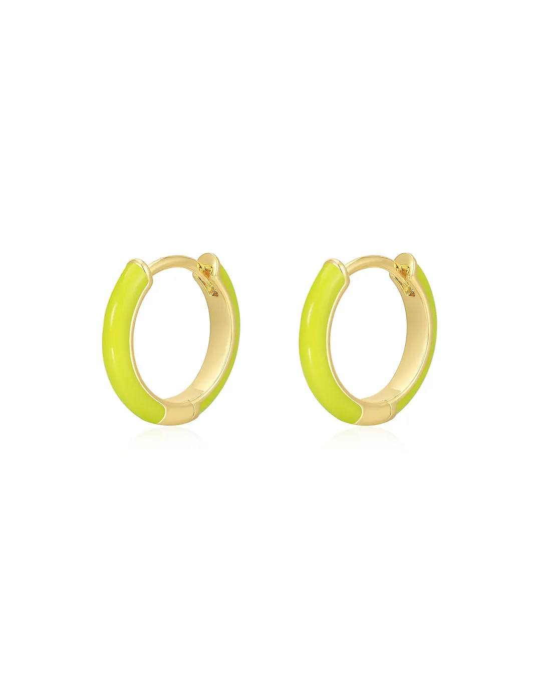 Plain Amalfi Huggies- Neon Yellow- Gold