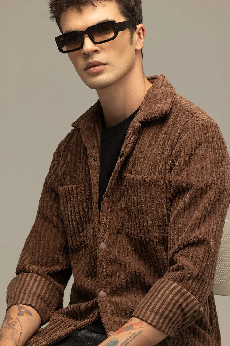 Plush Pulse Brown Overshirt