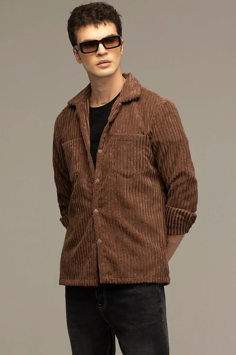 Plush Pulse Brown Overshirt