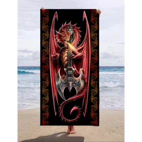 Power Chord - Beach Towel - Anne Stokes Art