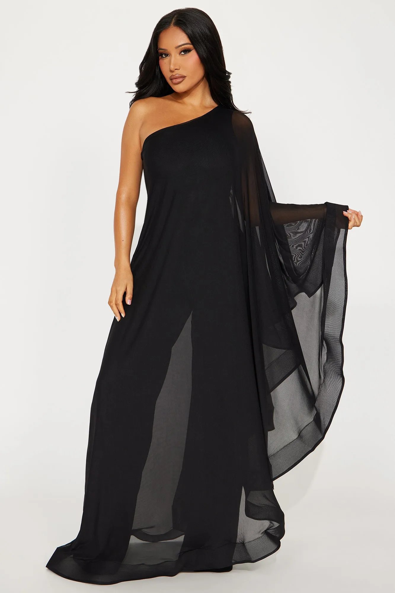 Pretty Extra Mesh Jumpsuit - Black