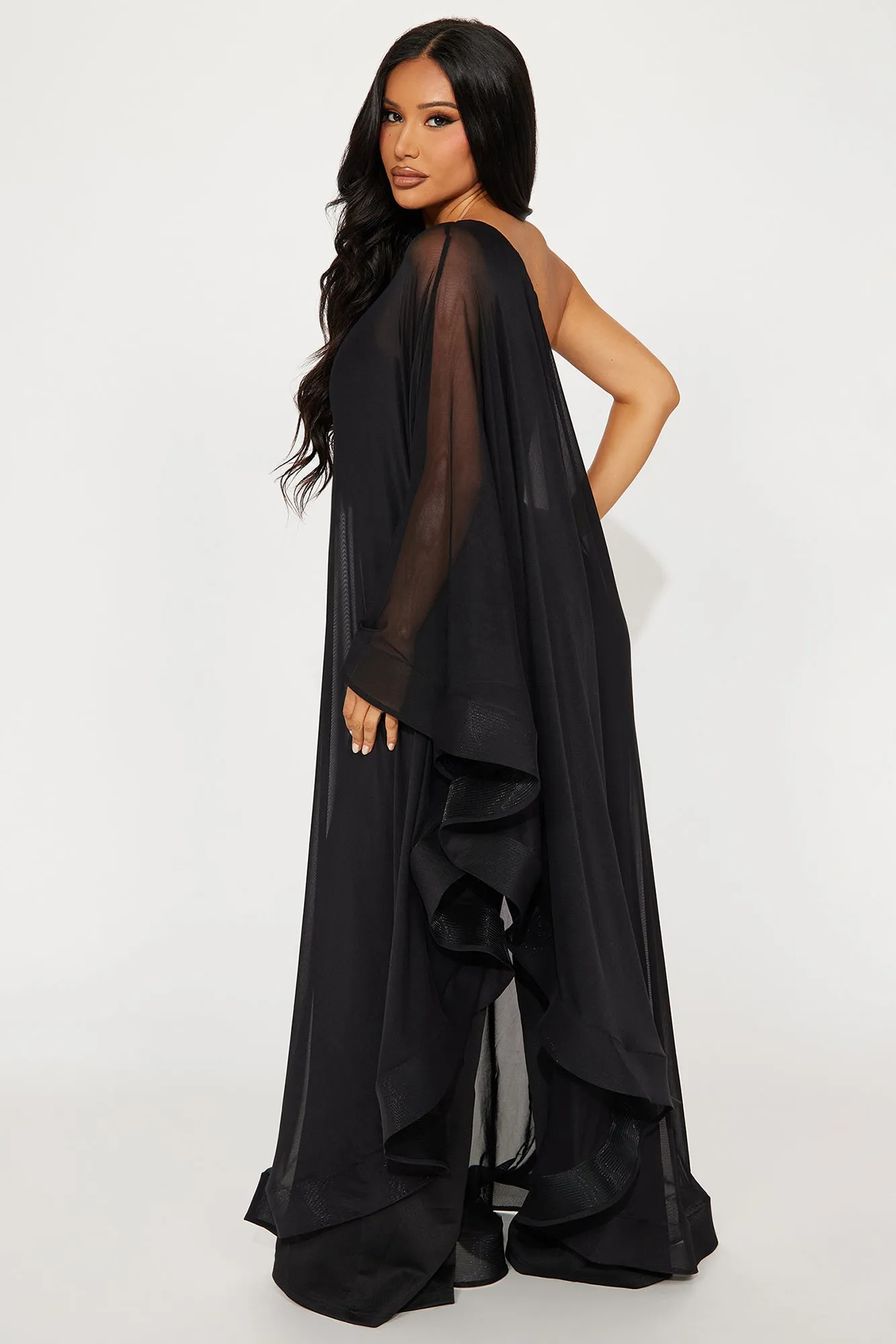 Pretty Extra Mesh Jumpsuit - Black