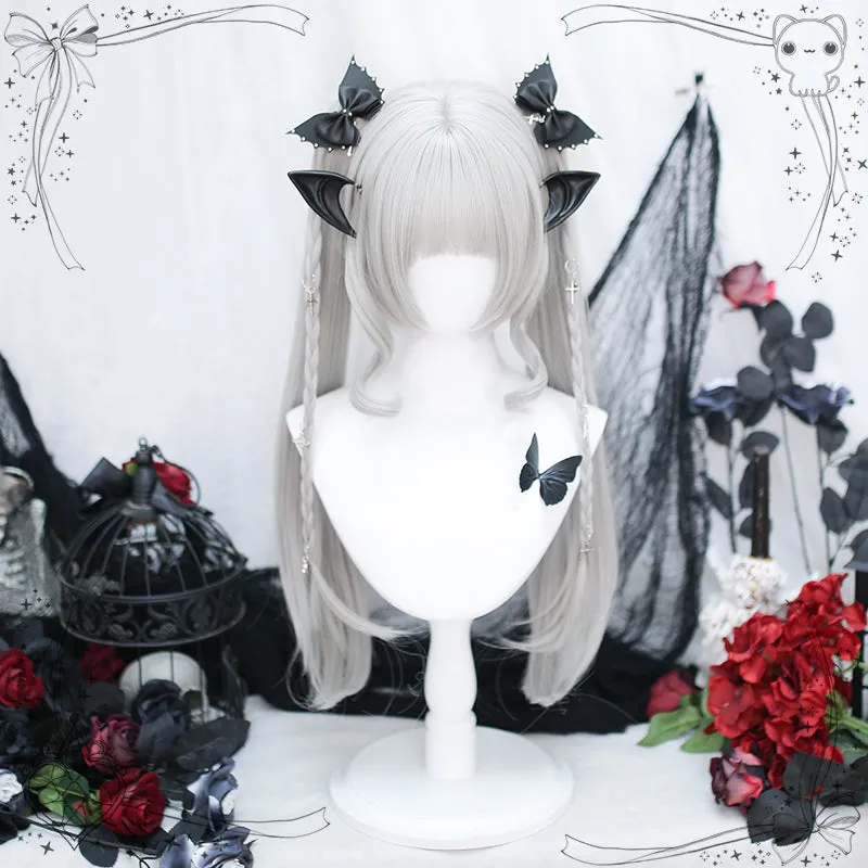 "Vampire Princess" Silver Ponytail Long Wig