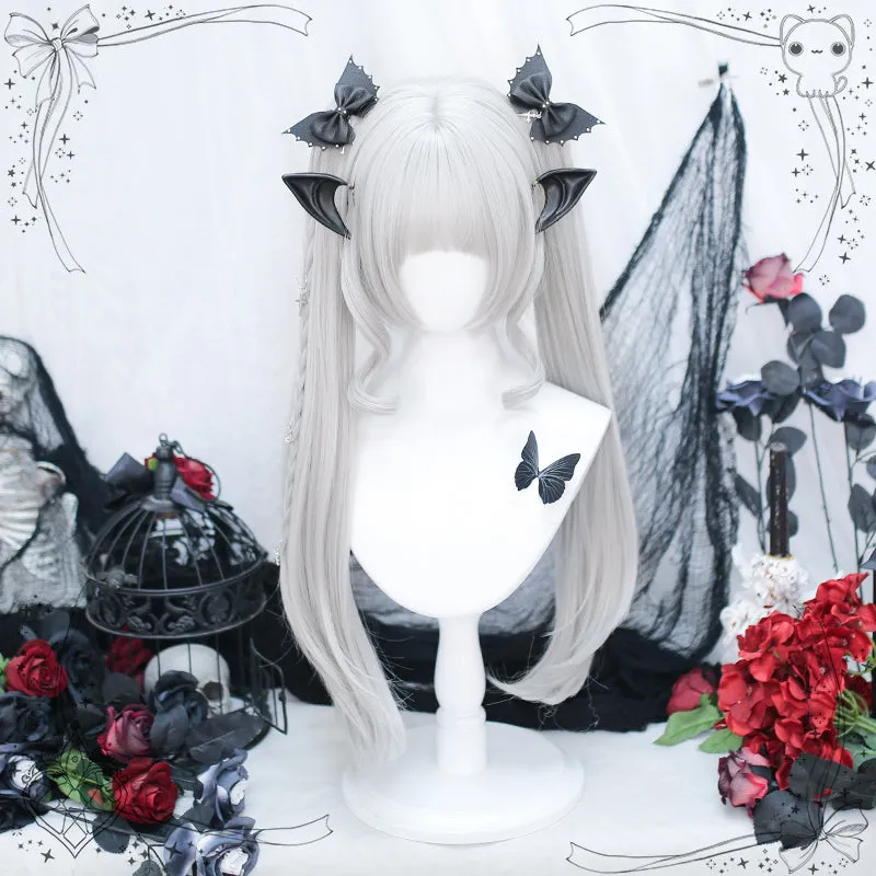 "Vampire Princess" Silver Ponytail Long Wig