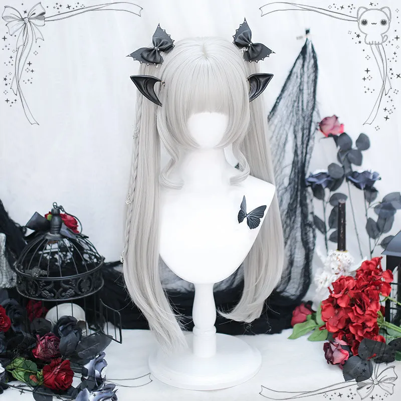 "Vampire Princess" Silver Ponytail Long Wig