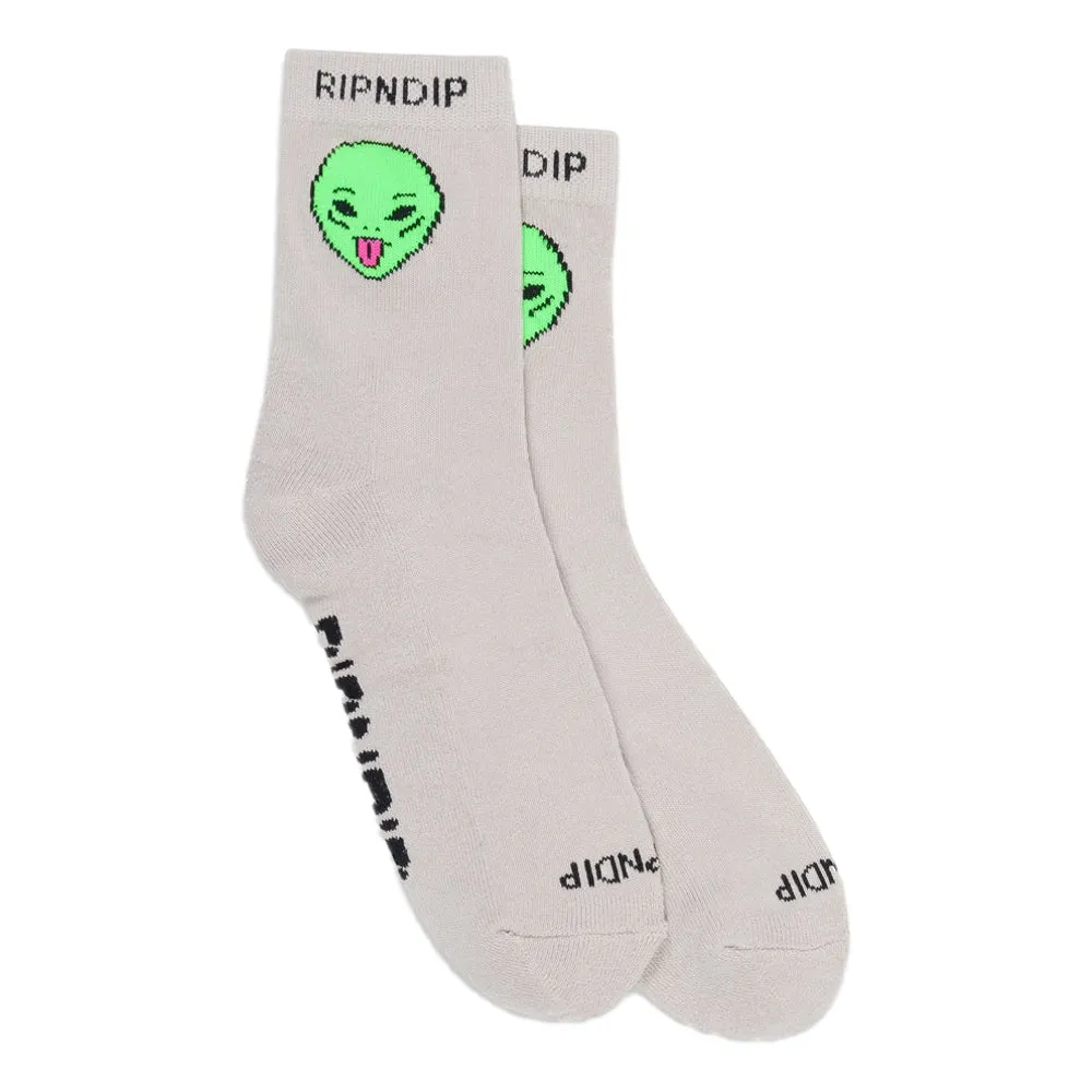 RIPNDIP WE OUT HERE MID SOCKS-WARM GREY