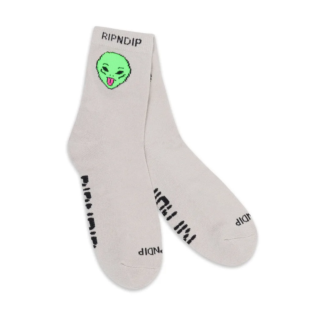 RIPNDIP WE OUT HERE MID SOCKS-WARM GREY