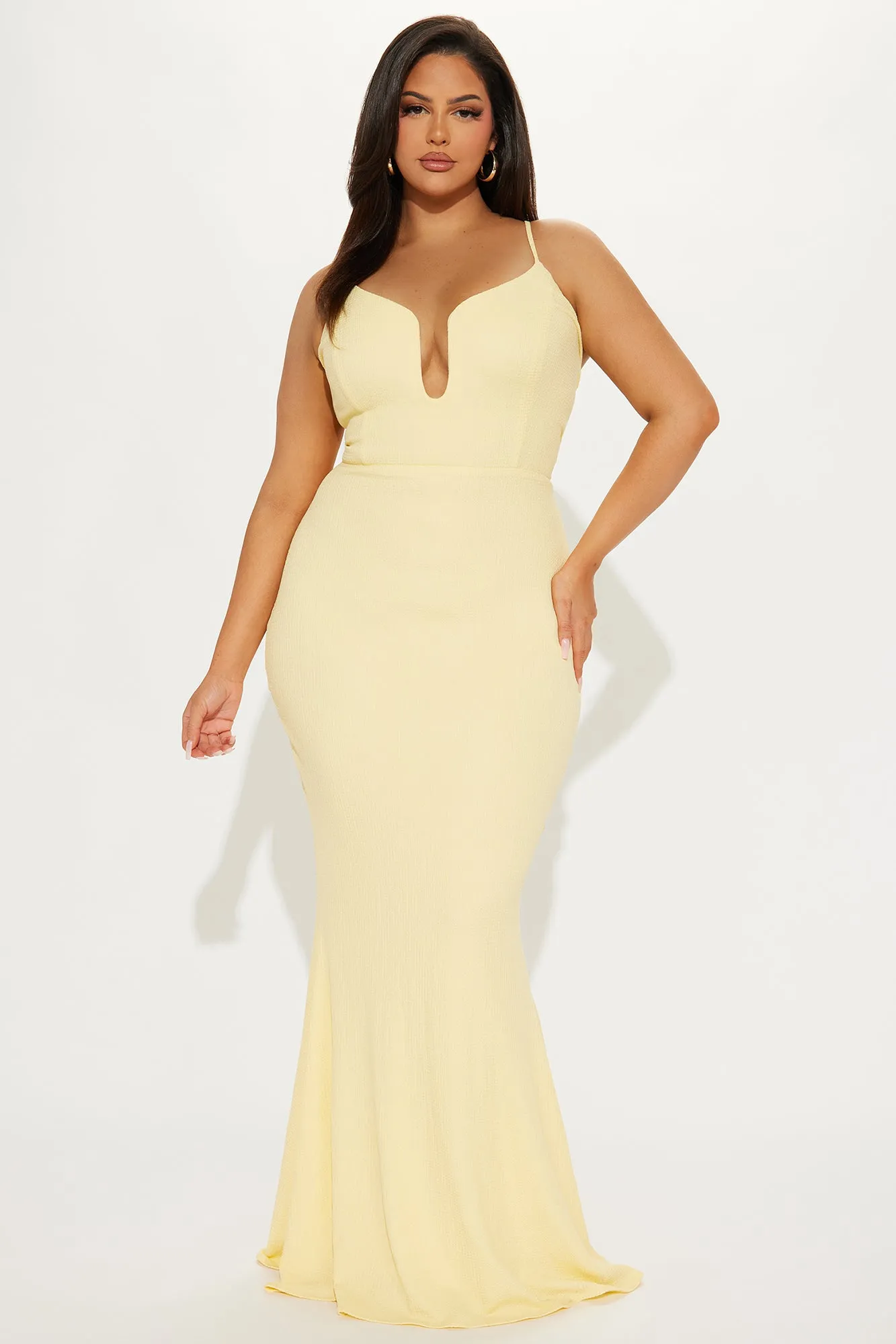 Sara Textured Maxi Dress - Yellow