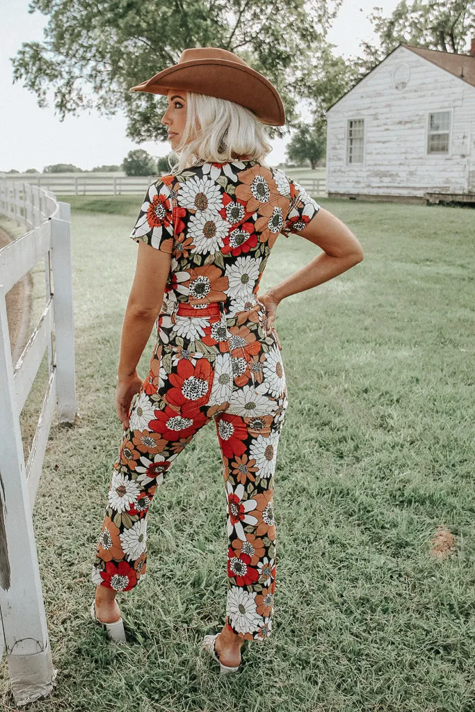 Show Me Your Mumu Cropped Everhart Jumpsuit - Hutton Floral Corduroy