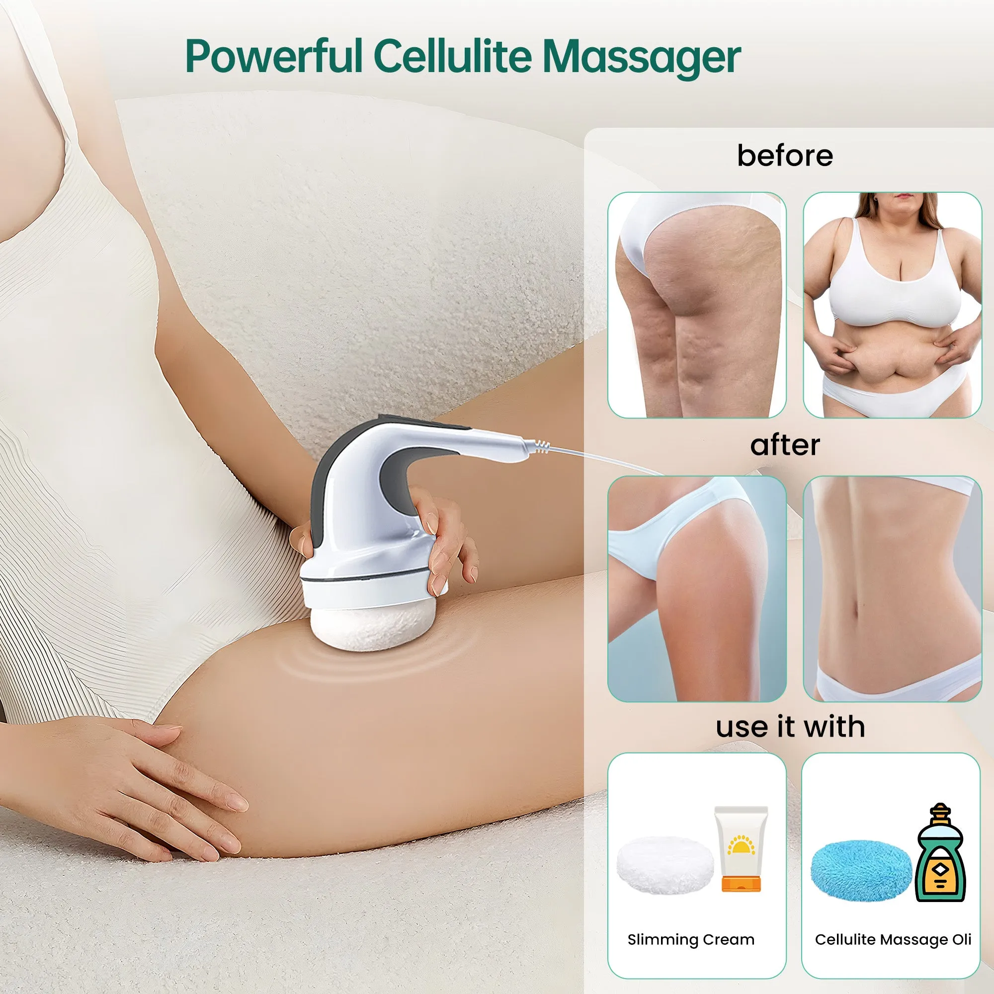 Snailax Handheld Cellulite Body Sculpting Massager with Adjustable Speeds SL-402