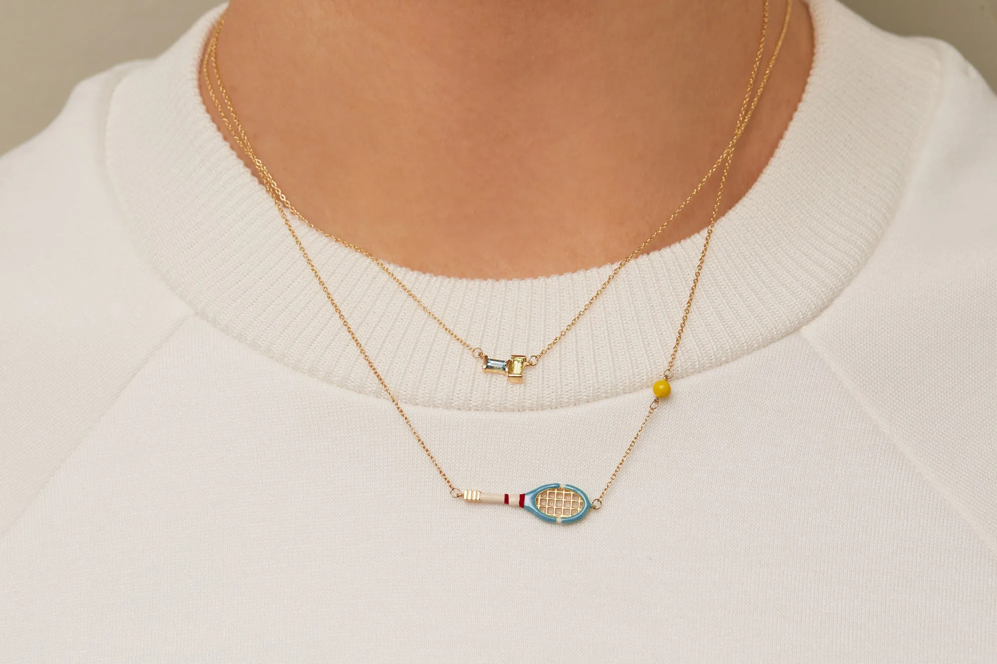 TENNIS PELOTA SKY BLUE NECKLACE