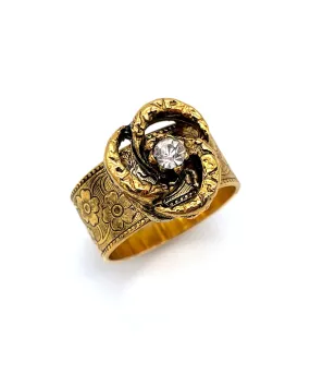 【USA輸入】ヴィンテージ VOGUE ゴールド フローラル ビジュー リング/Vintage VOGUE Floral Bijou Ring