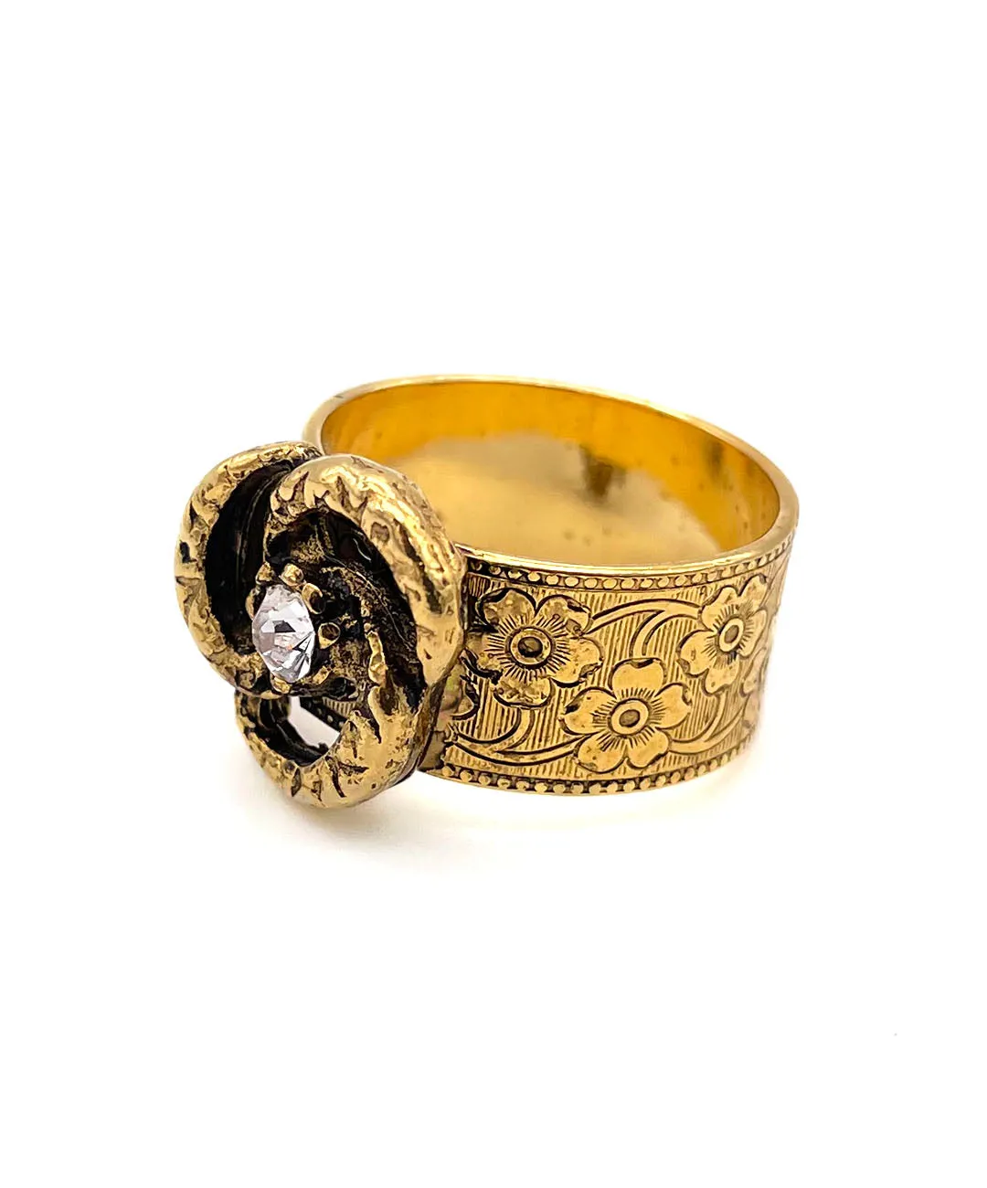 【USA輸入】ヴィンテージ VOGUE ゴールド フローラル ビジュー リング/Vintage VOGUE Floral Bijou Ring